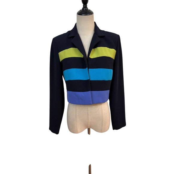 Dani Max Jackets & Blazers - Vtg 90s Cropped Jacket Blazer Open Color Block Dani Max Minimalist